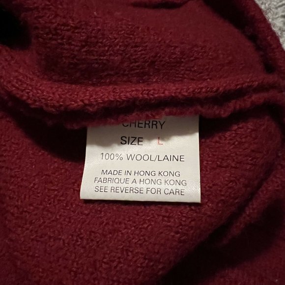 Woolrich 100% Wool Cherry Red Collared Button-Up Blazer Jacket - Womens sz L - Picture 4 of 4